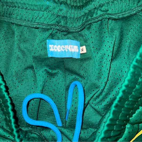 NEW Billionaire Boys Club ICECREAM Ice Cream Running Dog Shorts 5 Green Yellow - Picture 8 of 8